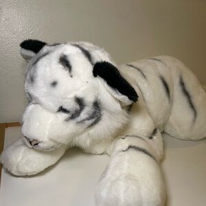White and Black Striped Stuffed Tiger
